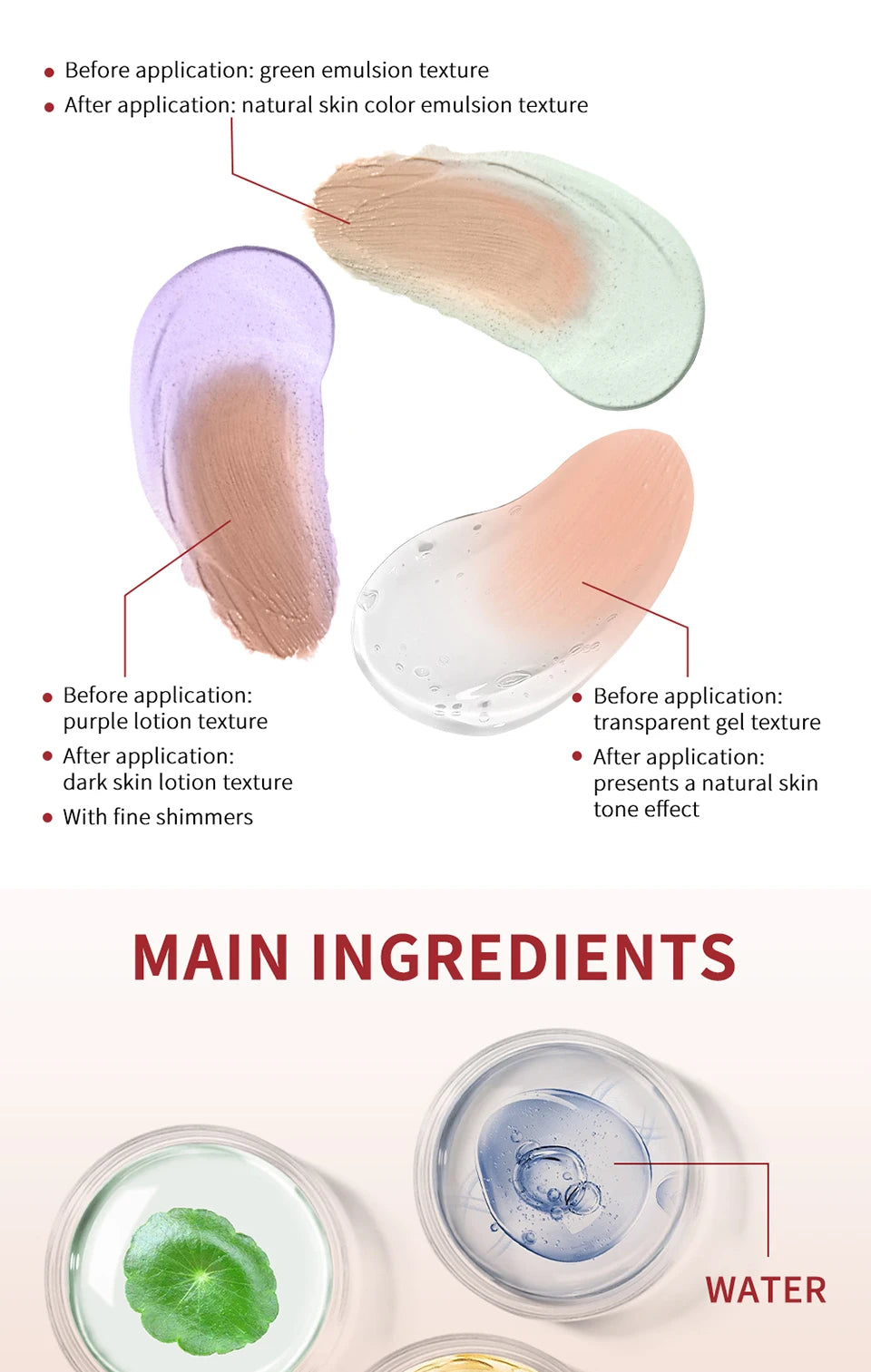 CC Cream Color Changing Liquid Foundation Centella Korean High Coverage Foundation Foundation Cream for Face Base Makeup
