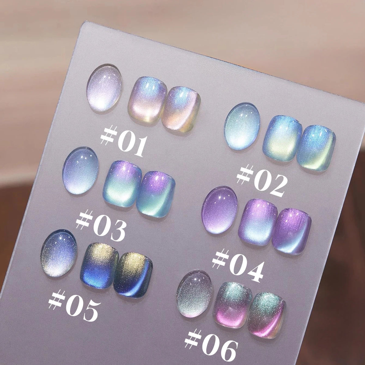 1-6PCS 12ML Human Fantasy Cat Eye Gel Nail Polish Ice Clear High-end Glass Bead Semi-permanent Gel Nail Polish Nail Art Supplies