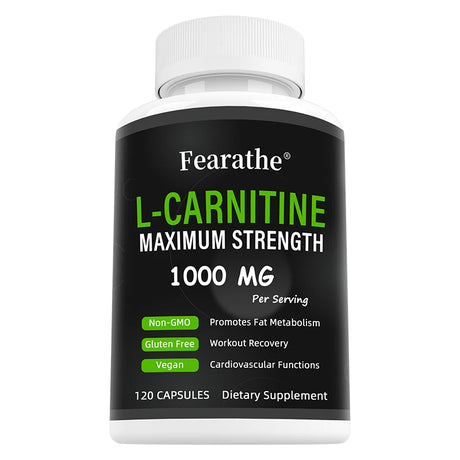 L-Carnitine Capsules, Sports Nutrition Supplement, Support Metabolism, Mental Focus, Body Condition & Muscle Wellness