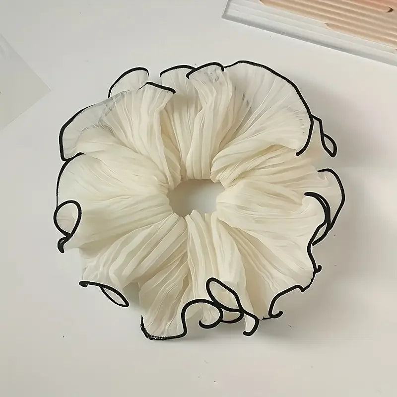 1/4Pcs New Korean Retro Folded Chiffon Oversize Scrunchies Women Sweet Temperament Fashion Exaggerated Hair Band Hair Accessorie