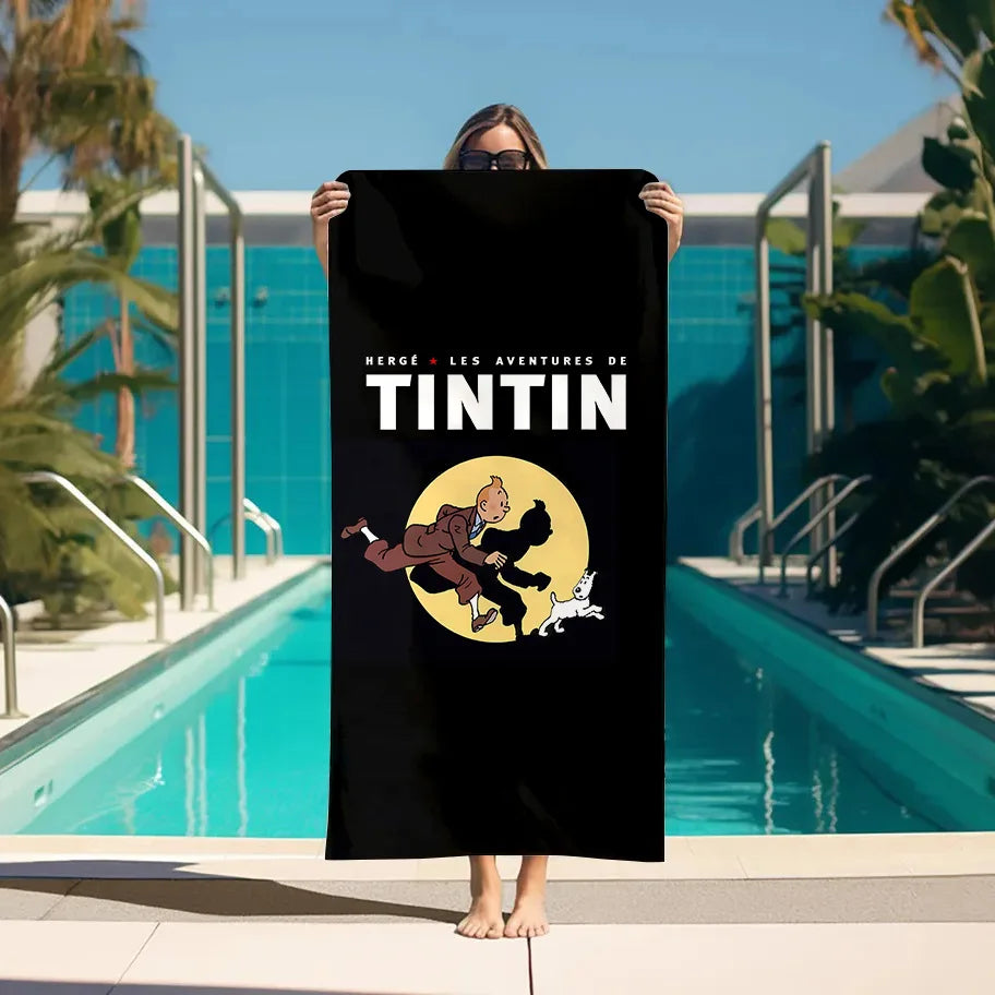 Beach Towels Adventures of Tintines Bathroom Turban for Hair Drying Towel Bathroom Set Accessories Personal Care Spa Large Towel