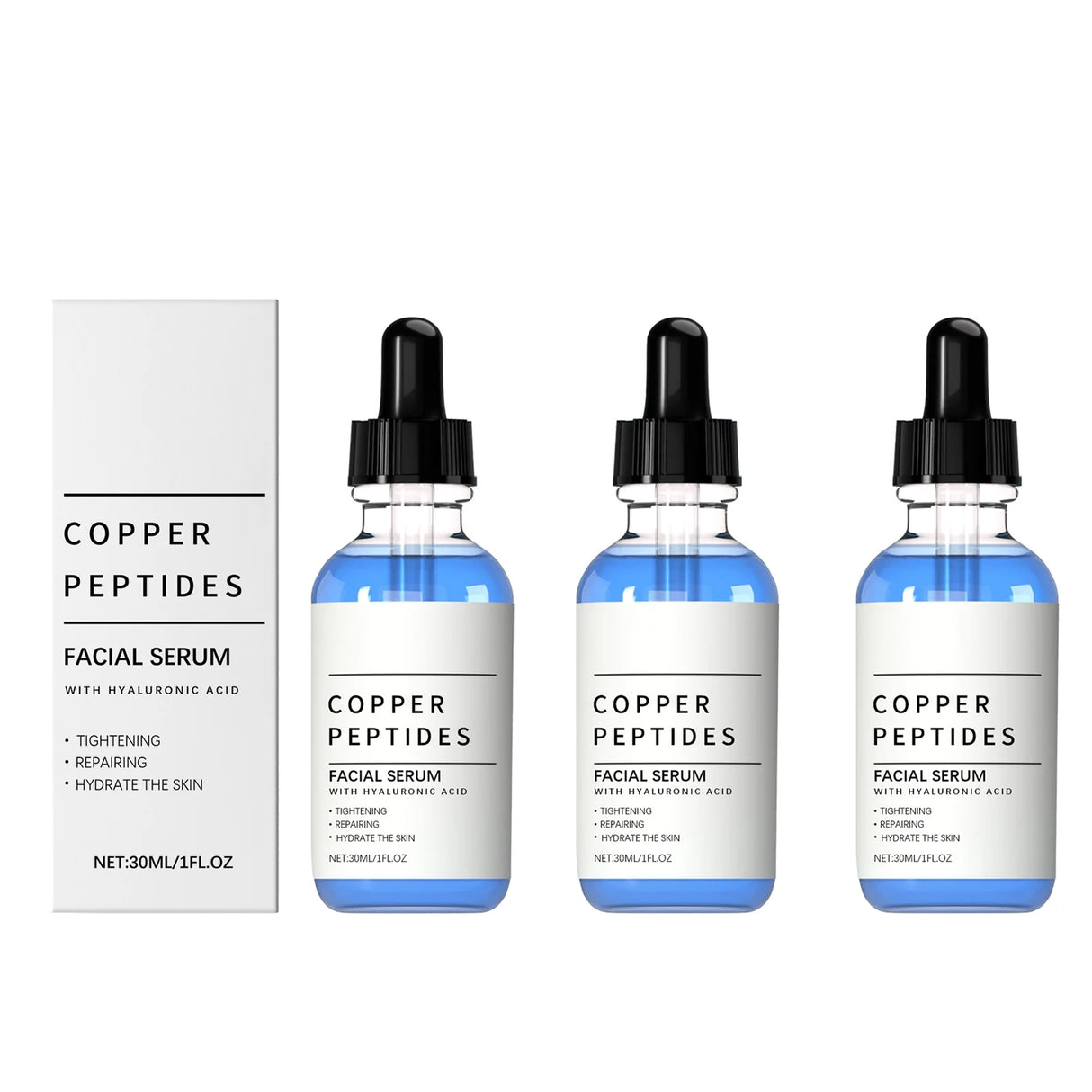 Copper Titanium Essence Hyaluronic Acid Serum For Sensitive Dry Moisturizing Brightening Soothing Face Skin Care Essence