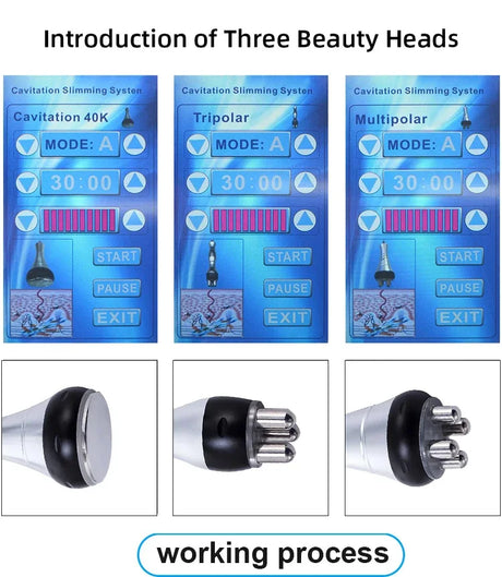 3 In 1 Beauty Body Slimming Massager Cavitation Machine Multi-Functional Device Face Body Tightening Lifting Spa Skincare Tool