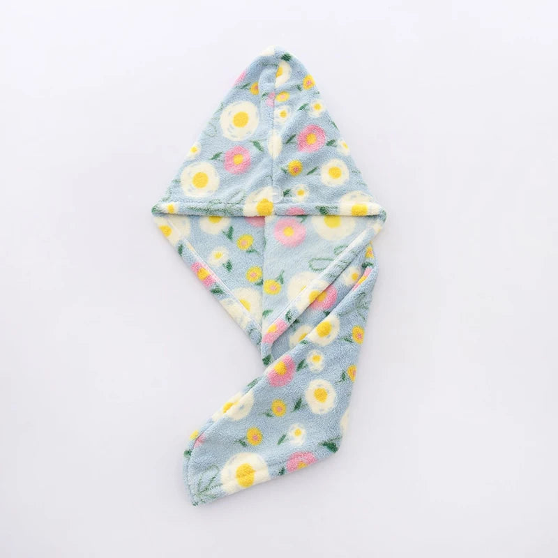 1 Piece of Flower Patterned Dry Hair Towel, Soft and Absorbent, Cute and Charming Dry Hair Cap, Easy to Wear and Not Easy to Fal