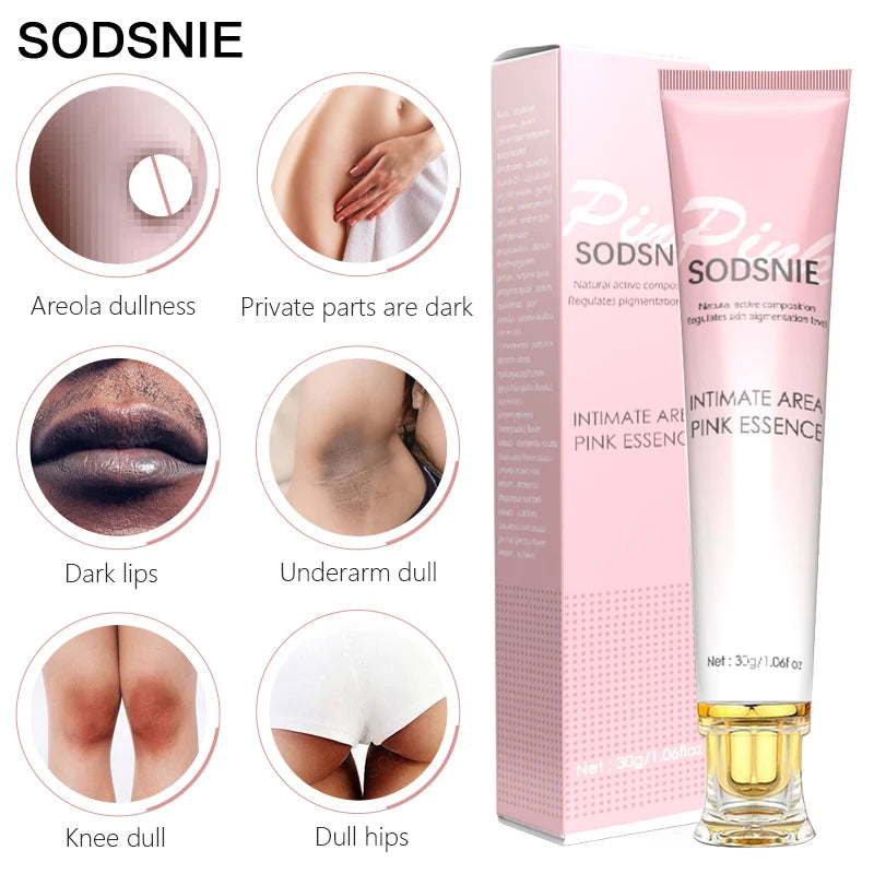 Body Whitening Cream Private Parts Bleach Arm Knees Lip Dark Skin Brighten Melanin Intimate Area Pink Essence Moisturizing Care