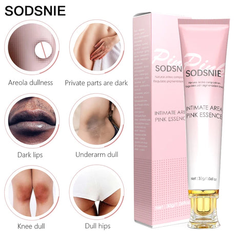 Body Whitening Cream Private Parts Bleach Arm Knees Lip Dark Skin Brighten Melanin Intimate Area Pink Essence Moisturizing Care