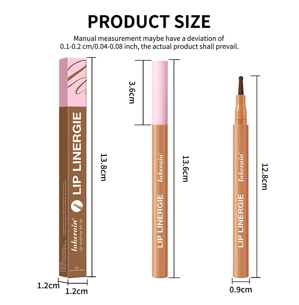 Waterproof Lip Liner Stain Lip Lingerie Long Lasting 8 Colors Transfer Proof Smudge Resistant Color No Bleed Formula Cosmetics
