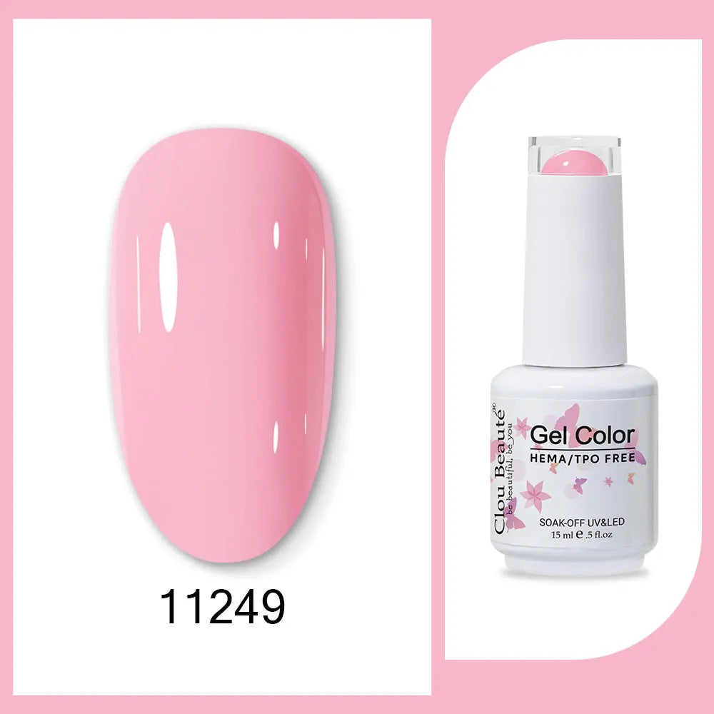 Clou Beaute Gel Color Hema TPO Free 15ml Gel Nail Varnish Soak Off UV Gel Polish Nail Art Manicure Lacquer Nail Art Jelly Gel