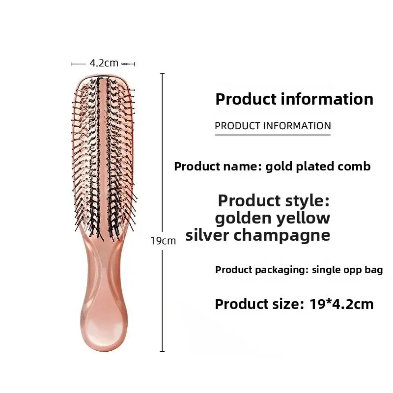 Japanese Premium Head Massager Scalp Brush Hair Massager Shampoo Brush Wet Plastic Detangling Brush Hair Cleaning Comb Rose Gold