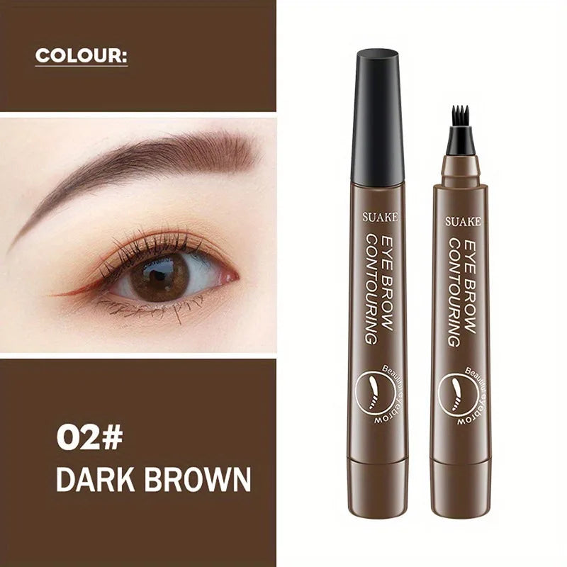 Four-Pronged Eyebrow Pencil, Four-End, Long-Lasting, Non-Smudged, Water-Resistant, Anti-Smudged Eyebrow Pencil