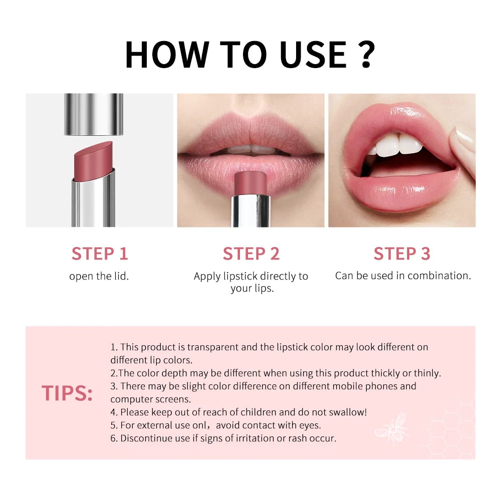Lakerain Nearly Lipstick Lip Balm Natural Color Creamy Texture Long Lasting Moisturizing Nourishing Lip Care Gloss Cosmetic