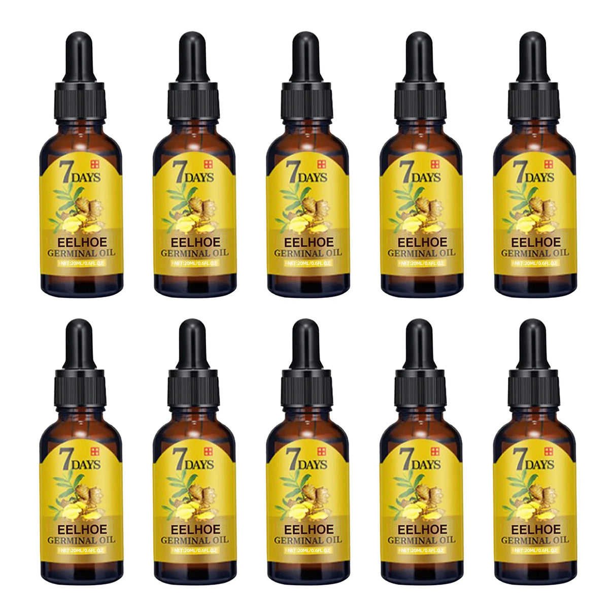 EELHOE 20ml Ginger Hair Growth Oil Strengthening Scalp Nourishing Hair Roots Anti Loss Fuller Care Hairs Essence for Women Men