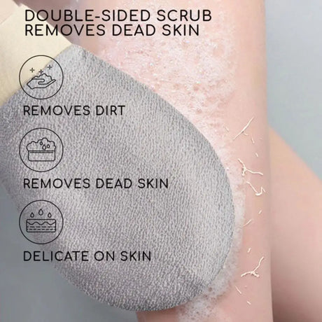 Upgrade Back Scrubbing Towel Dual Sided Durable Exfoliating Body Towel Back Strap Unisex Detox Mud Back Scrub Extended Bathing T