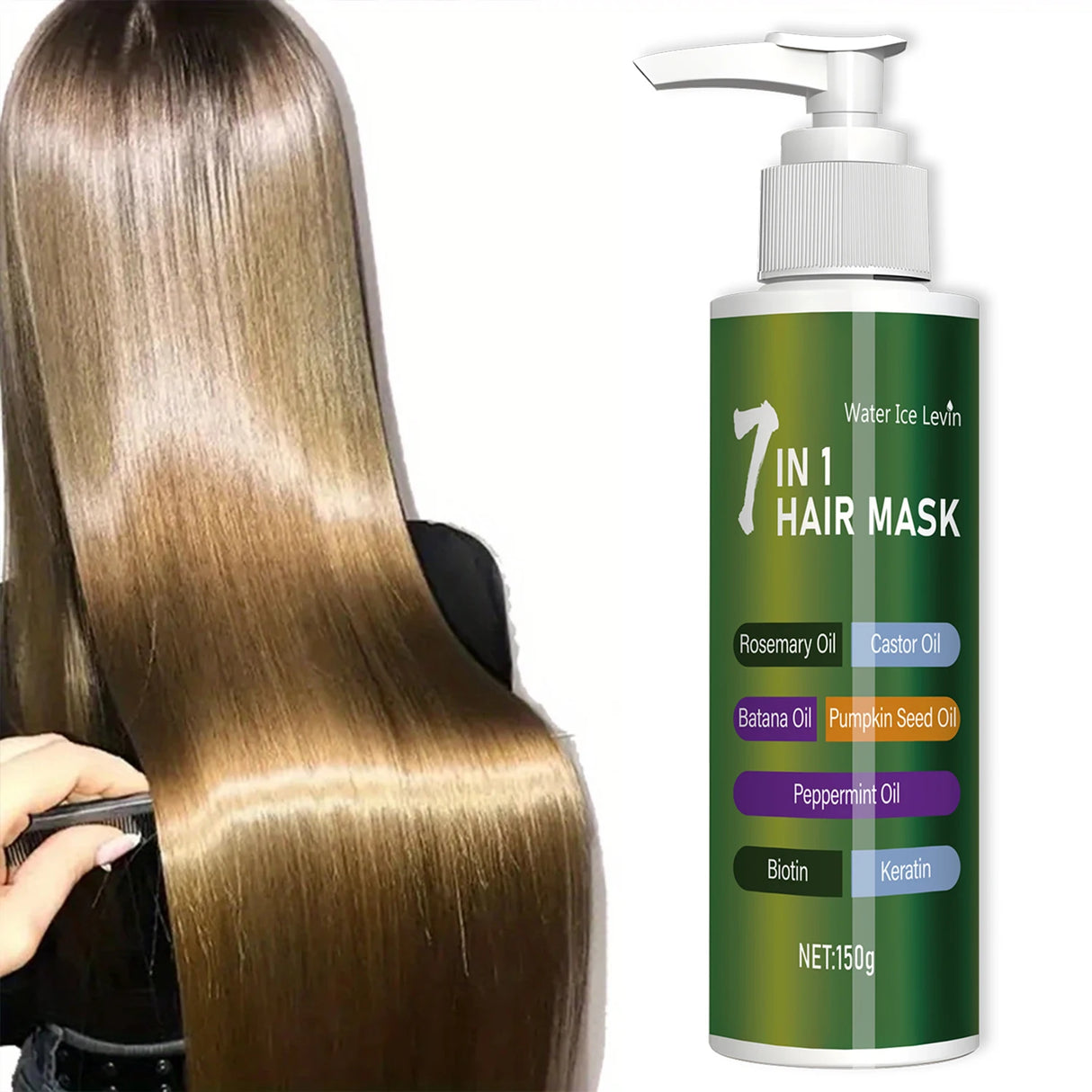 7-in-1 Deep Care Hair Mask to Prevent Breakage and Soften Dry Hair, Rich in Rosemary Oil, Castor Oil, and Biotin Keratin