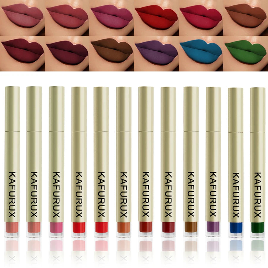 20 Colors Dark Brown Nude Liquid Lipsticks Waterproof Velvet Matte Lip Gloss Long Lasting Lip Glaze Beauty Red Lip Tint Makeup