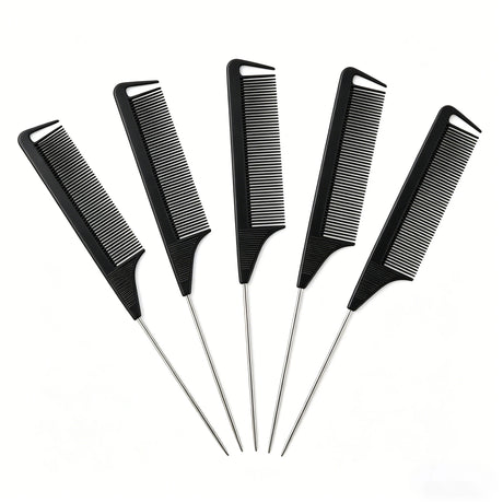 Pro Pointed Tail Salon Hairdressing Hair Styling Anti-static Comb Hair Brush Steel Needle Pin Rat Tail Combs Barber Accessories