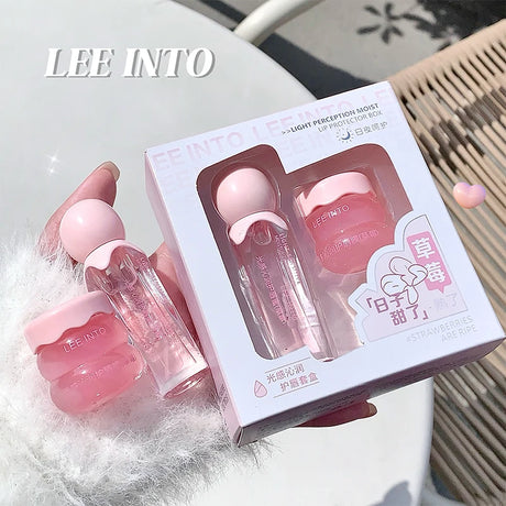 LEE INTO lip balm lip kit moisturizing water light jelly day and night thick lip balm