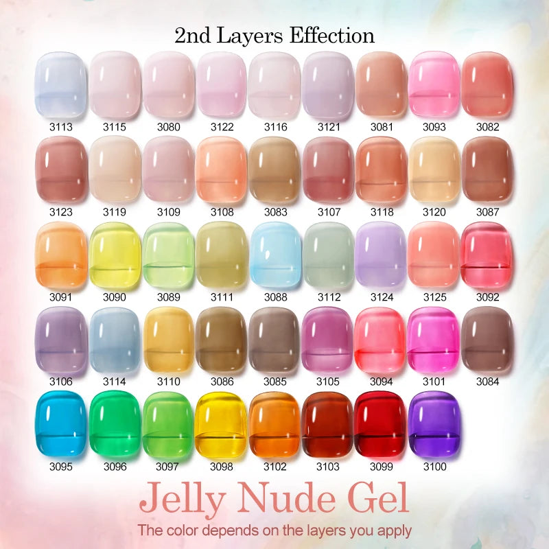 Clou Beaute Translucent Jelly Nude Pink Nail Gel Polish 15ml Vernis Semi Permanent Gel Colorful Varnish Nail Art Manicure Gel