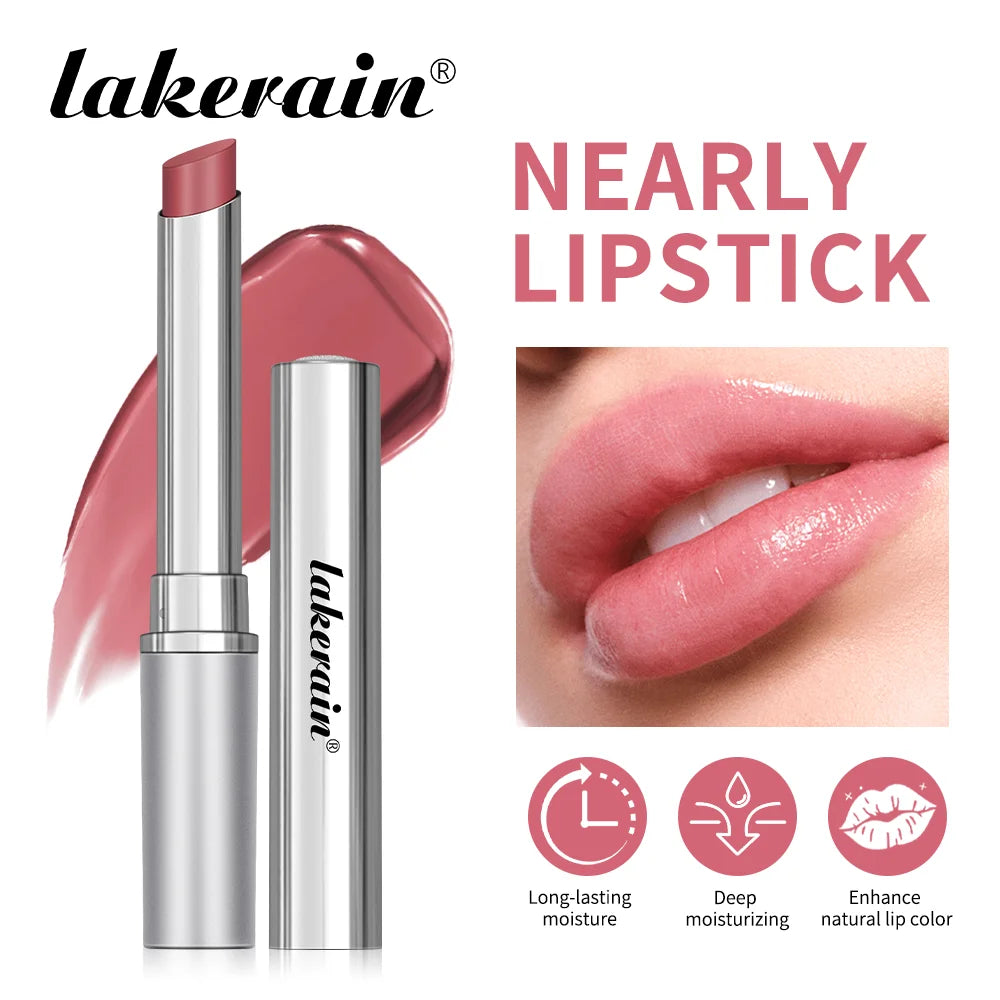 Lakerain Nearly Lipstick Lip Balm Natural Color Creamy Texture Long Lasting Moisturizing Nourishing Lip Care Gloss Cosmetic