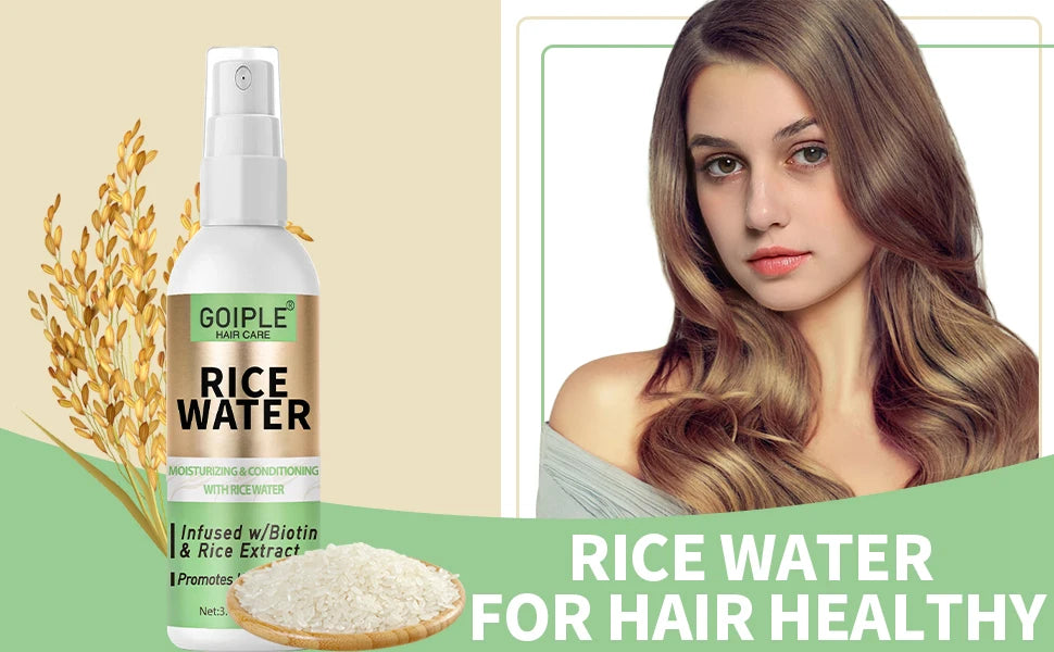 Rice Water Hair Care Spray Moisturizing Nourishing Leave-In Conditioner Women Promotes Strong & Healthy Hair Care Products 2pcs