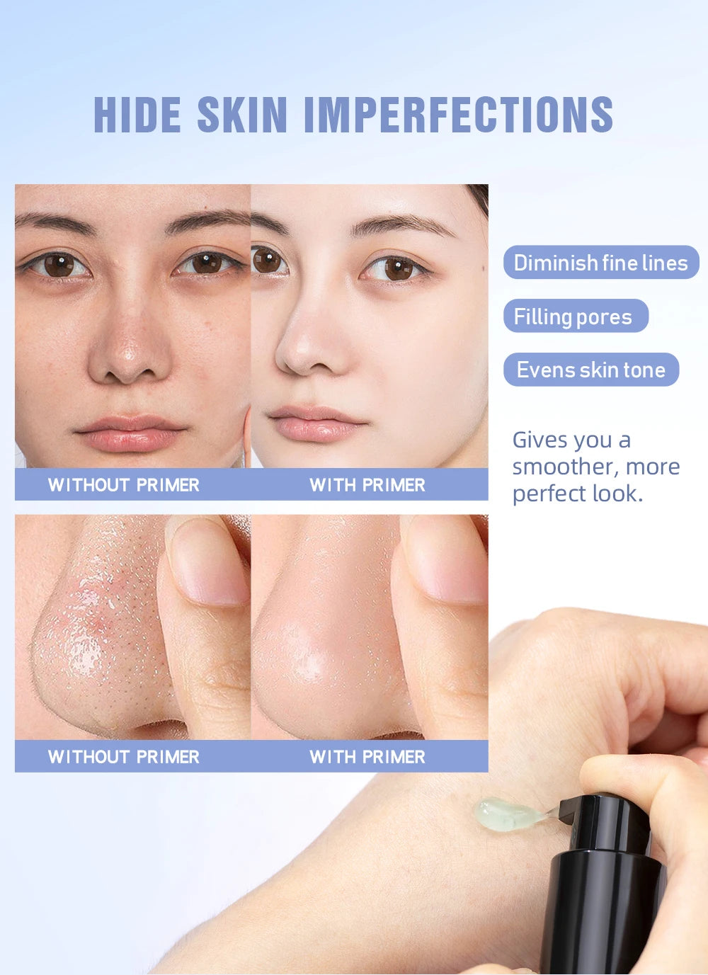 QIBEST Liquid Foundation Cream 30ml For Face High Coverage Makeup Base Oil Control Liquid Pie Foundation Primer Face Makeup New