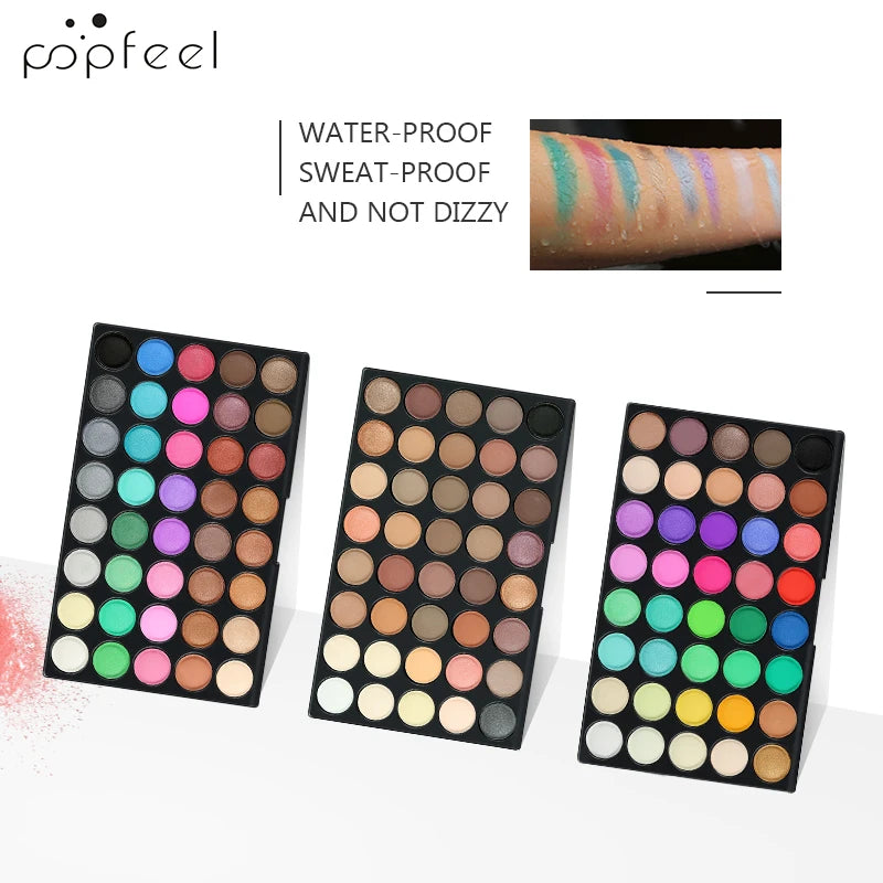 POPFEEL 120-Color 3-in-1 Eyeshadow Palette - Professional Multi-Color Eyeshadow Collection with Matte and Shimmer Shades.
