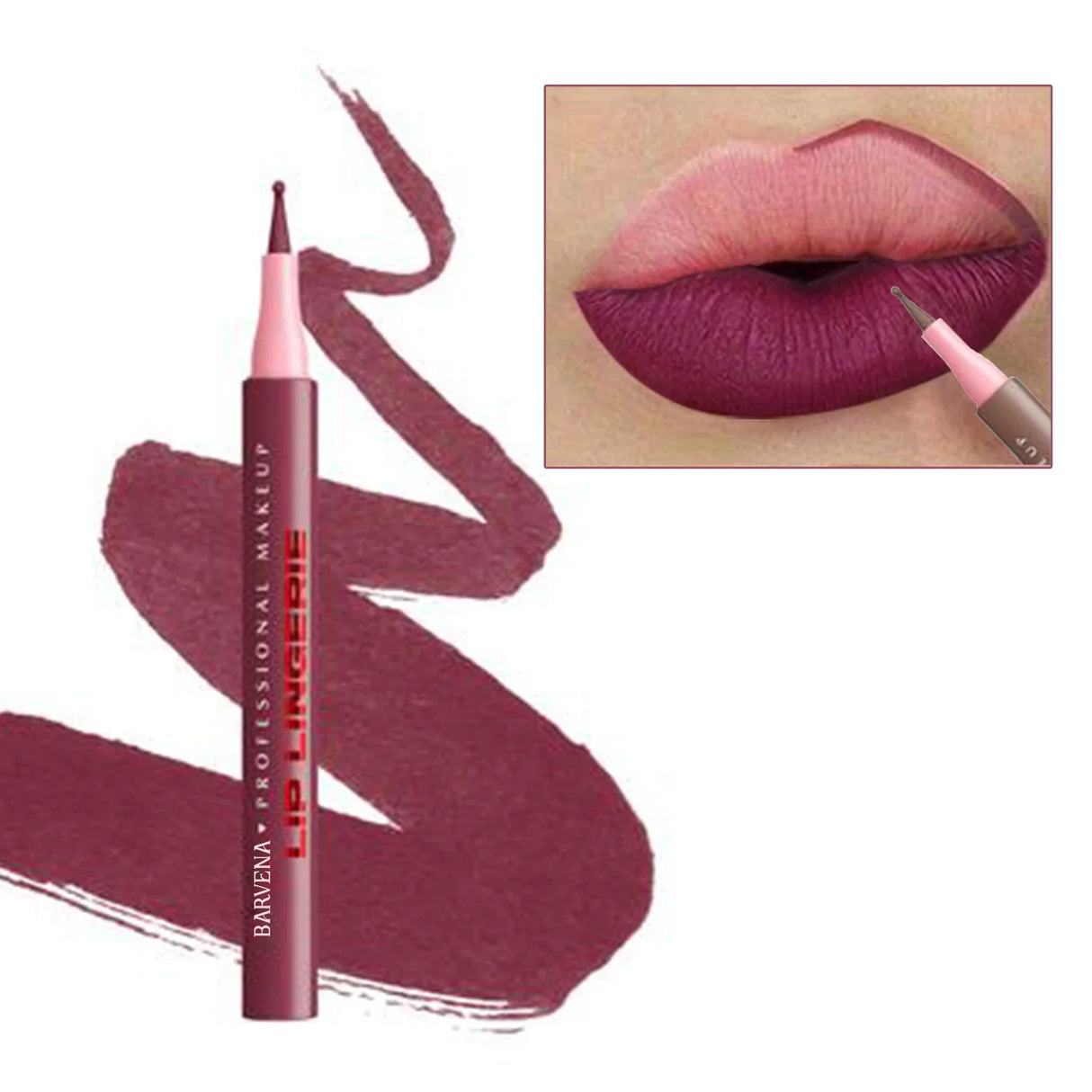 Matte Lip Liner Pencil Waterproof Smooth Application Smudge-Proof Moisturising Highly Pigmented 6 Colors Lip Contouring Makeup