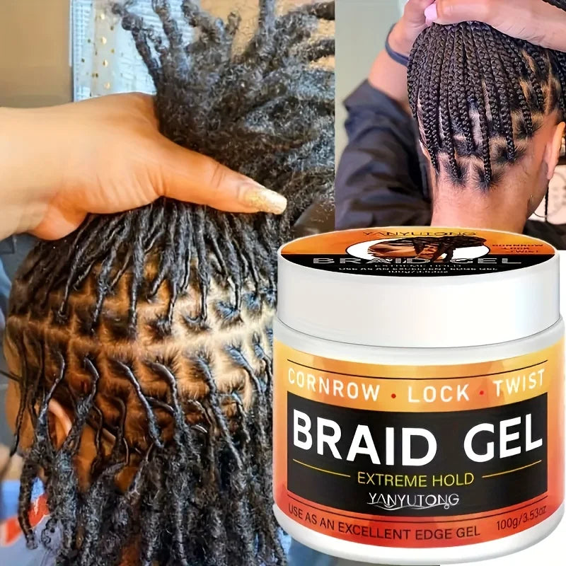 Styling Braiding Gel Wax Carbomer Long Lasting Strong Hold Pomade Anti-Frizz Smooth Hair Finishing Shaping Hair Edge Control