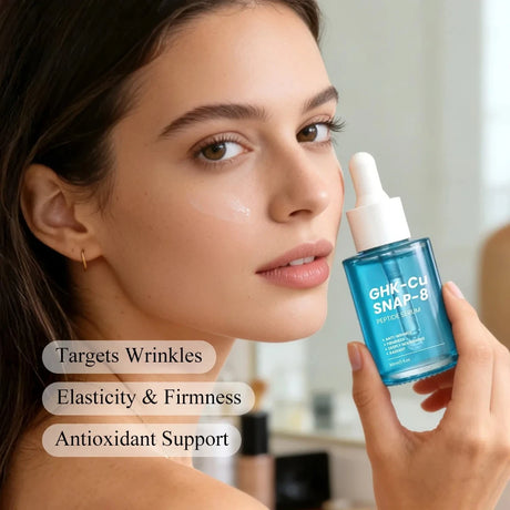 GHK-Cu Copper Peptides Facial Serum with SNAP-8 for Fine Lines, Wrinkles, Firming, Deep Hydration & Collagen,All Skin Types