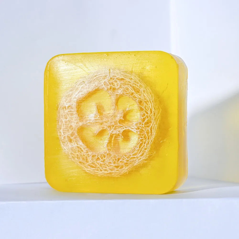 100g Lemon Oil And Loofah Soap Natural Organic Handmade Soap Facial Cleansing Whitening Acne Essential Oil Soap