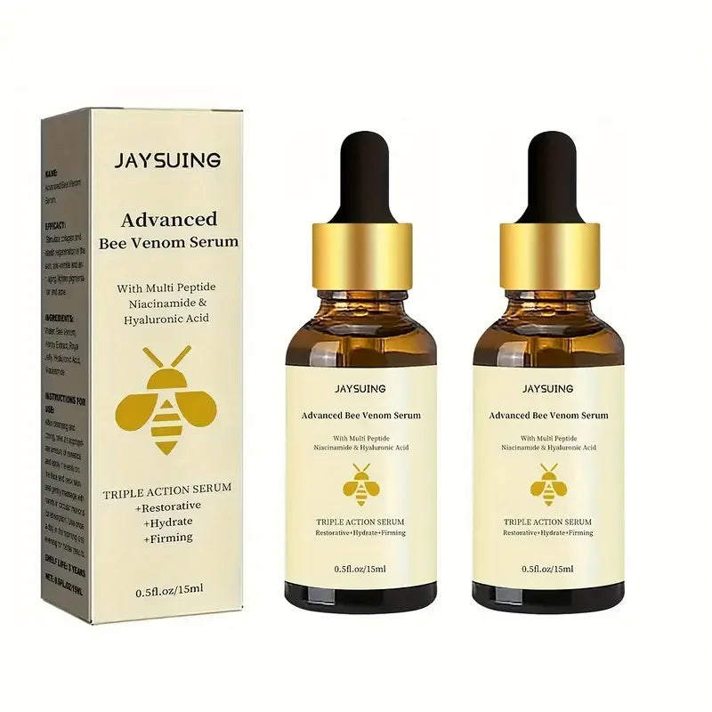 Bee Venom Serum Peptide Niacinamide Hyaluronic Acid Hydrating Essence Smooth Fine Lines Brighten Dull Daily Facial Skin Care