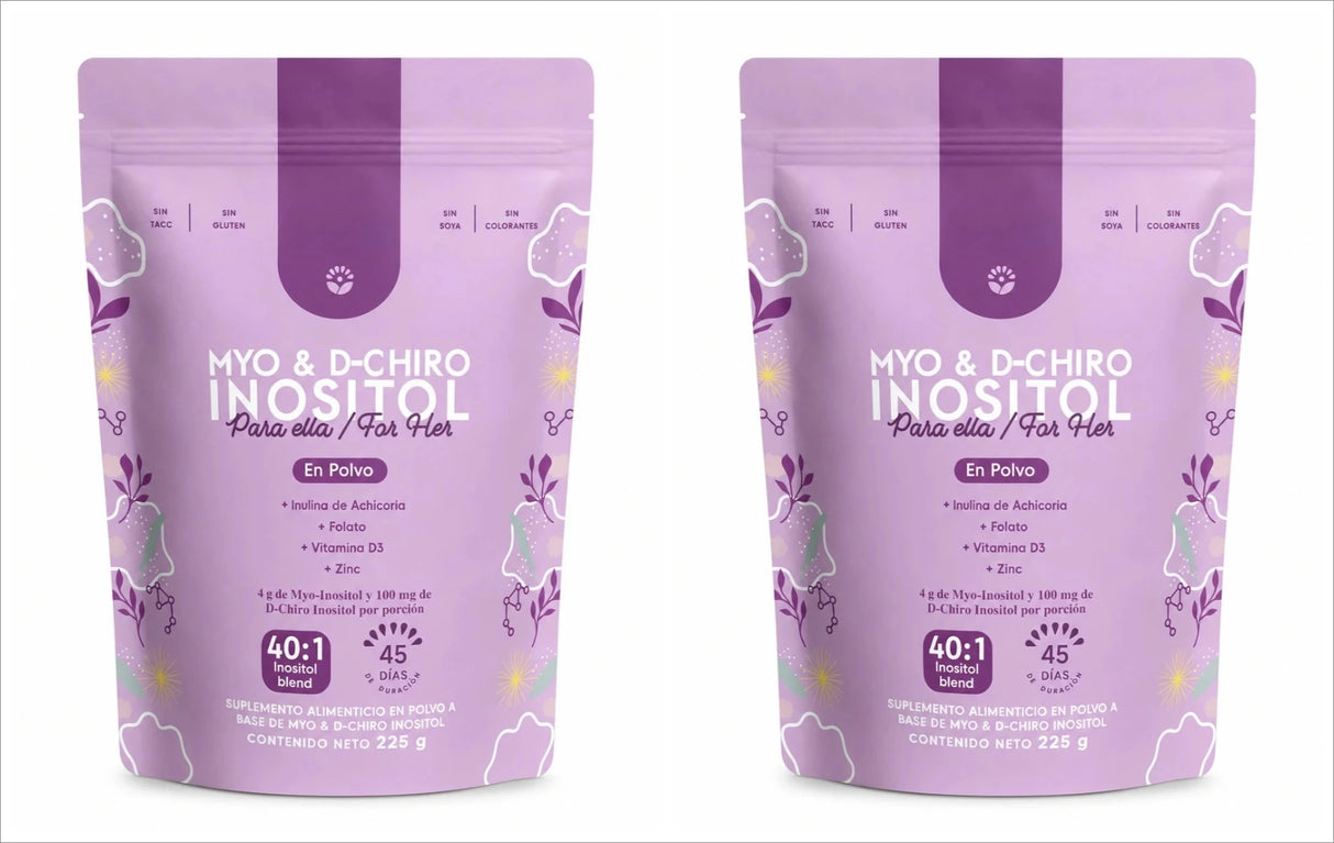 Myo & D-Chiro Inositol Powder 40:1 Mix Supplement Support Women's Daily Health with Folate,Vitamin D3 & Zinc Nutritional Formula