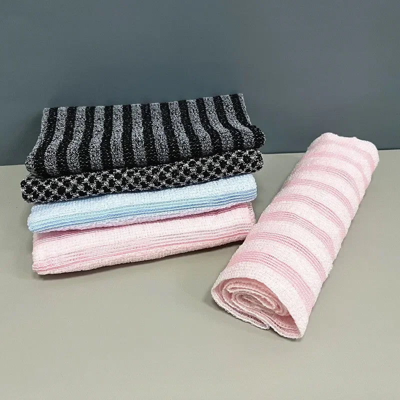 Exfoliating Washcloth Back Scrubber for Shower for Men Silver-ion Multi-Function Foam Bath Towel Ultra-Long Exfoliating Towels