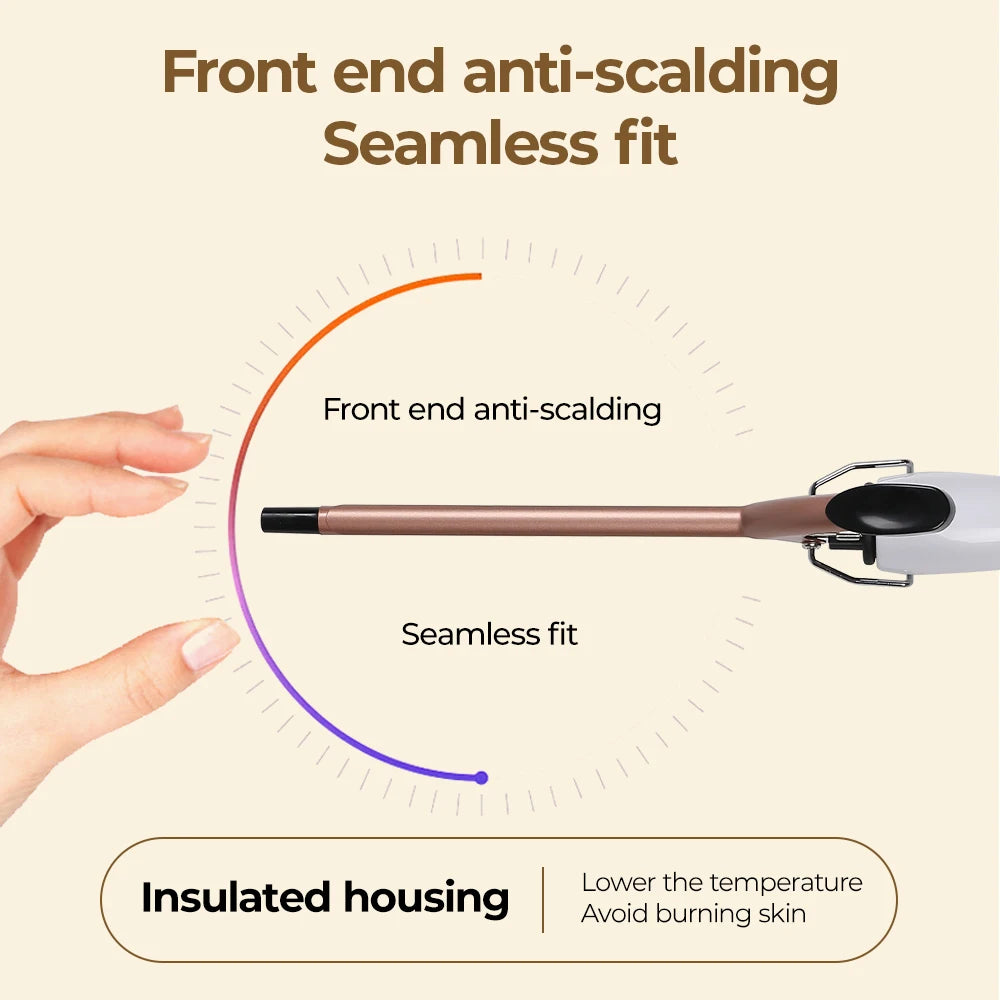 Euro-standard 0.51-inch ultra-fine curling iron, constant temperature hair protection, suitable for curly hair styling, unisex
