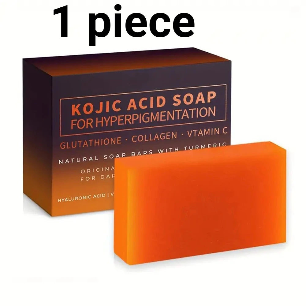 100g Turmeric Kojic Acid Bath Soap Glutathione Collagen Hyaluronic Acid Handmade Cleansing Soap for Hand Face and Body