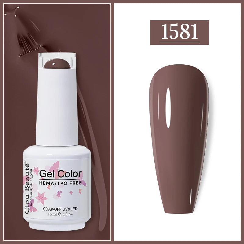 Clou Beaute Gel Nail Polish Neon Brown Royal Blue Red Green Pastal Nude Nail Art Varnishes Gel Lacquer HEMA/TPO FREE UV Gel Nail