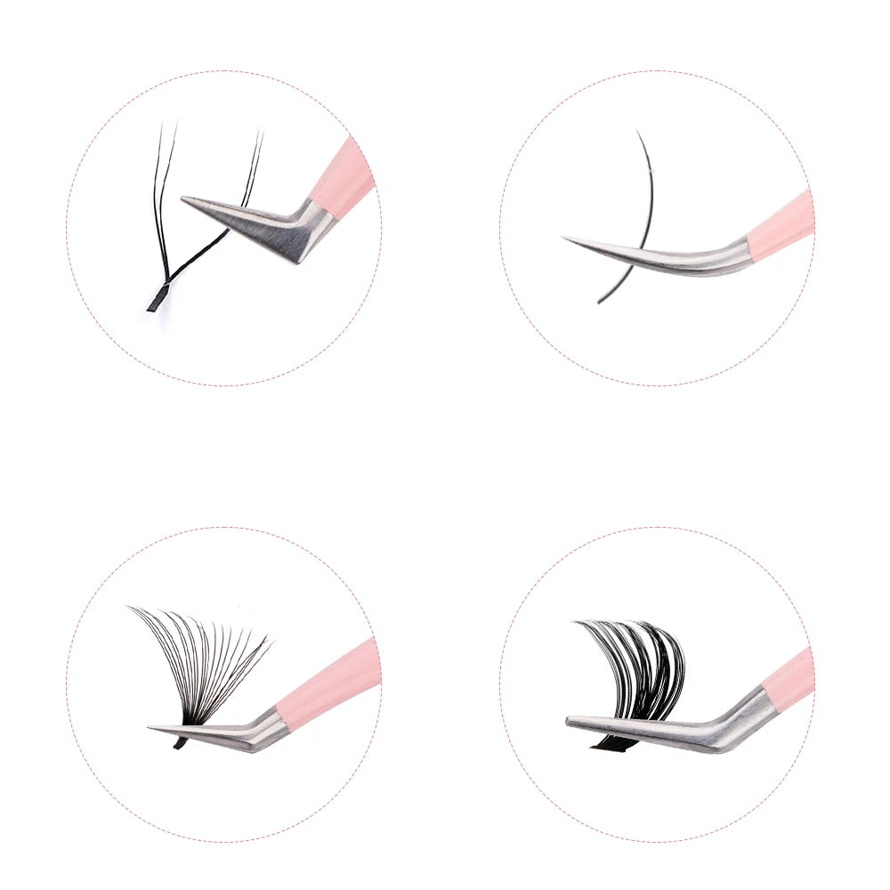 GEMERRY Eyelash Pink Strawberry Stainless Steel Superhard Tweezers For Lash Extension High Precision Anti-Static Makeup Tweezer