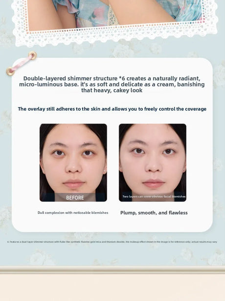 Flower Knows Makeup Base Garden Air Cushion Foundation CC Cream Skin Friendly Concealer Makeup Moisturizing Natural Coverage