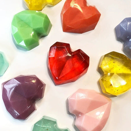 1/3/5pcs mix Diamond Heart Handmade Soap Wedding Gift Set Facial Soap with Chamomile Fragrance Essential Oil Soap