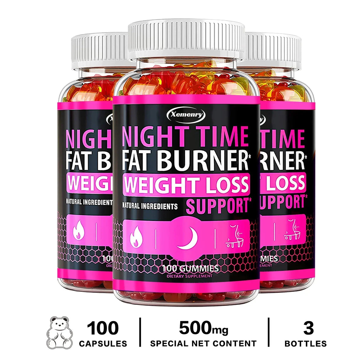 Nighttime Metabolism Gummies - Tone Up Capsules for Bloating & Metabolism, Appetite Suppressant
