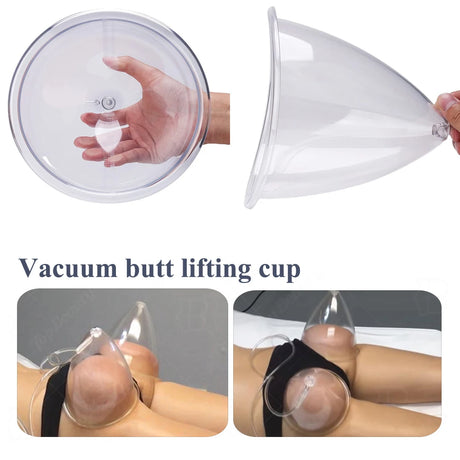 2pcs180/150ml Breast Enlargement Cupping Hip Lifting Buttock Vacuum Pump Suction Replacement Enhancer Massage Cup with Hose Set