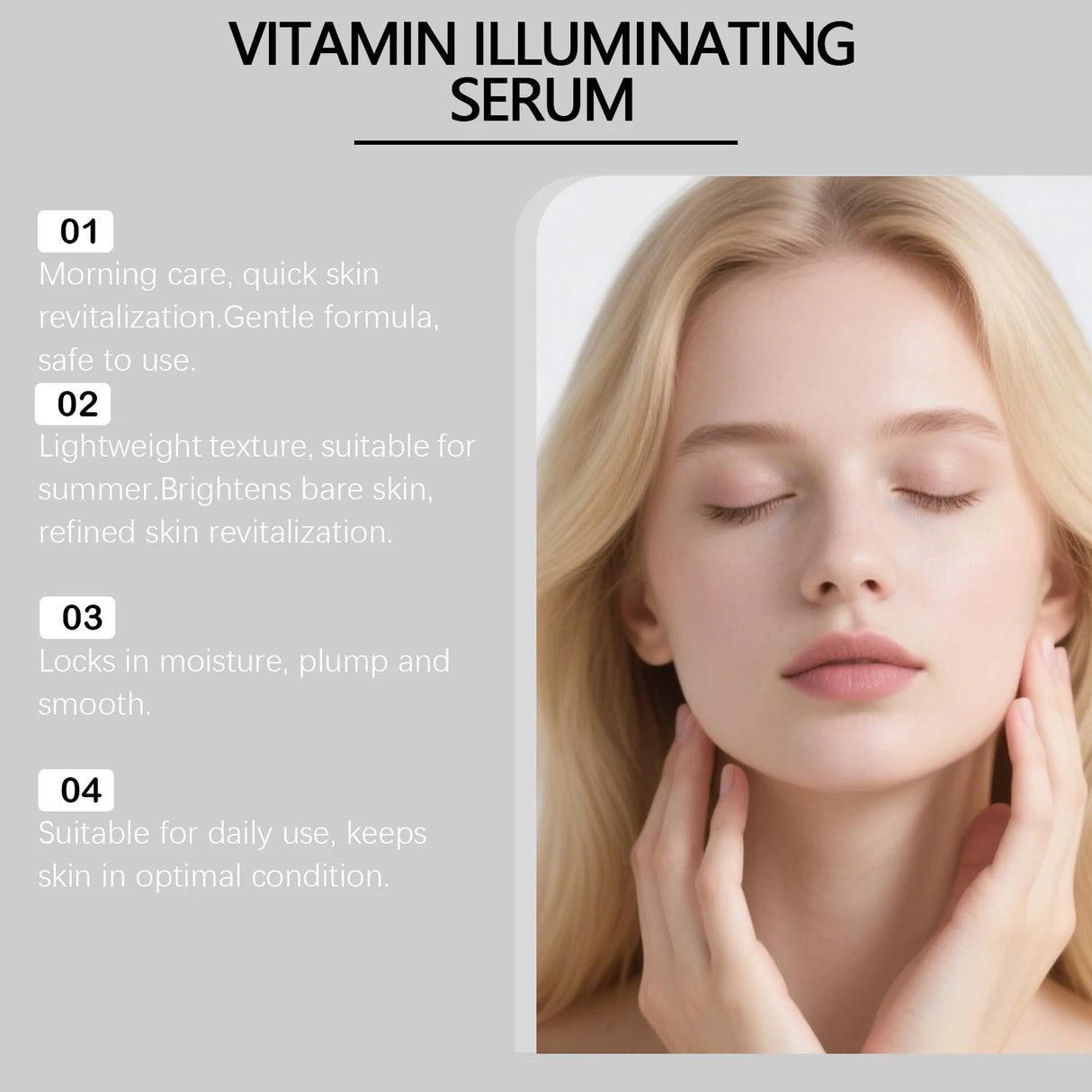 30ML Vitamin Facial Serum Deep Hydrating Enhance Smoothness Boosts Skin Elasticity Nourishing Pores Glowing Non-greasy Soothing Facial Serum