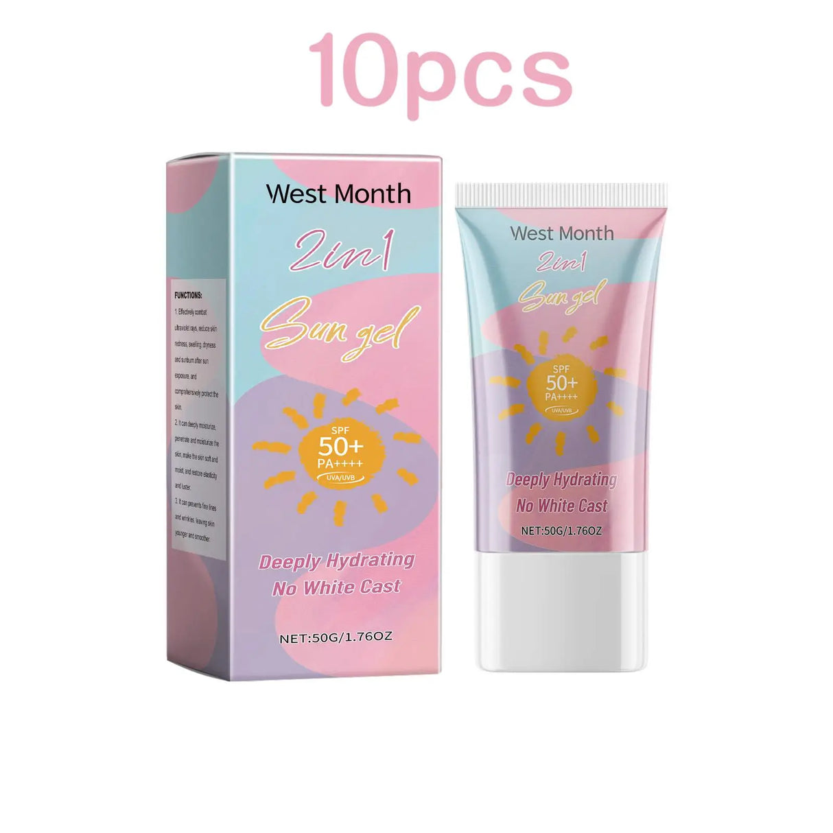 West&Month 2 In 1 UV Protection Body Face Lotion Lightweight Fast Immediate Absorption Long Lasting Hydrating Nourishing Cream Powerful Antioxidant Barrier Protection Against UVA UVB Non Greasy Daily Sun Skin Care Moisturizer