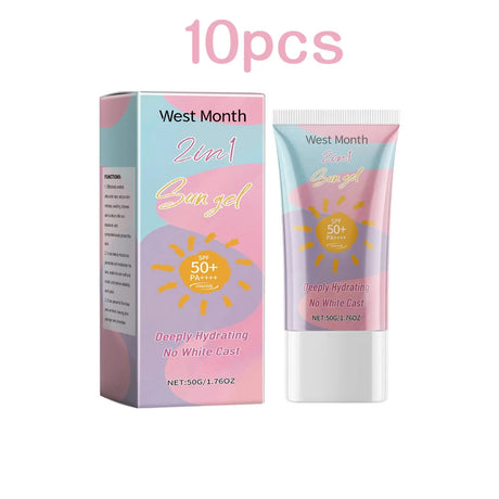 West&Month 2 In 1 UV Protection Body Face Lotion Lightweight Fast Immediate Absorption Long Lasting Hydrating Nourishing Cream Powerful Antioxidant Barrier Protection Against UVA UVB Non Greasy Daily Sun Skin Care Moisturizer