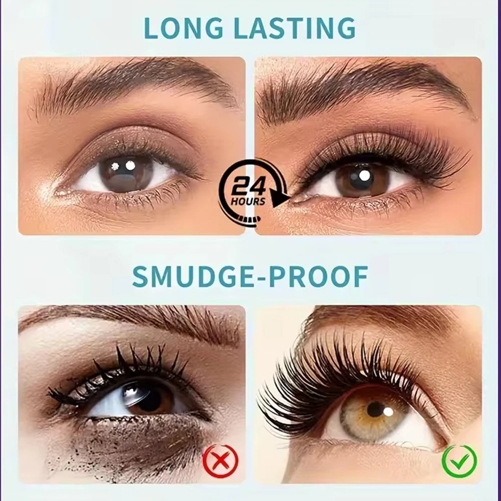 4D Black Mascara Thickening Lengthening Waterproof Fiber Mascara Long Lasting Eyelash Makeup Waterproof Liquid Fiber Mascara