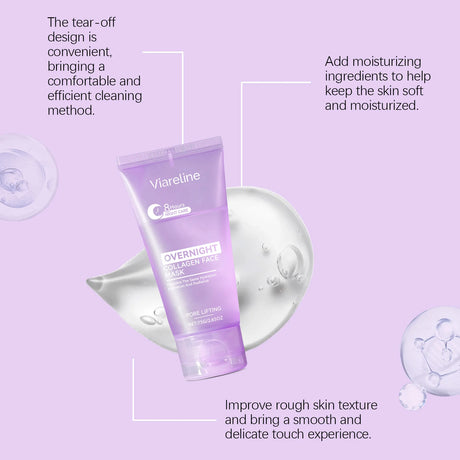 75g Overnight Collagen Facial Peeling Mask Gentle Hydrating Smoothing Cleaning Dirts Refine Pores Softening Face Peeling Mask