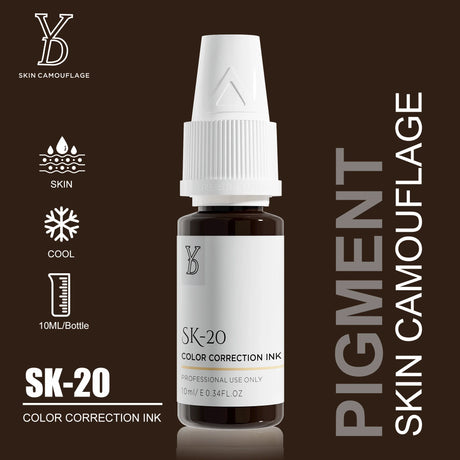 YD Professional 10ML Camouflage Pigment Semi Permanent Makeup Tattoo Ink for Scar Cover Stretch Marks Vitiligo Restore Skin Tone