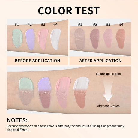 SPF30+Color Changing Foundation 4 in 1 Sun Liquid Moisture Waterproof Nourishes Coverage for All Skin Types Free Puff
