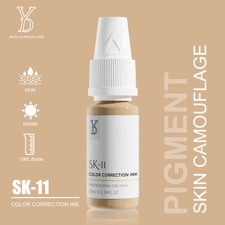 YD Professional 10ML Camouflage Pigment Semi Permanent Makeup Tattoo Ink for Scar Cover Stretch Marks Vitiligo Restore Skin Tone