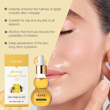 OUHOE 20ml Honey Essential Oil Skin Care Essential Oil Suitable For All Skin Types Daily Home Use For Facial Massage Gentle  Skin